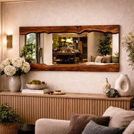 The Walnut Reflection - Live Edge walnut Wood Mirror