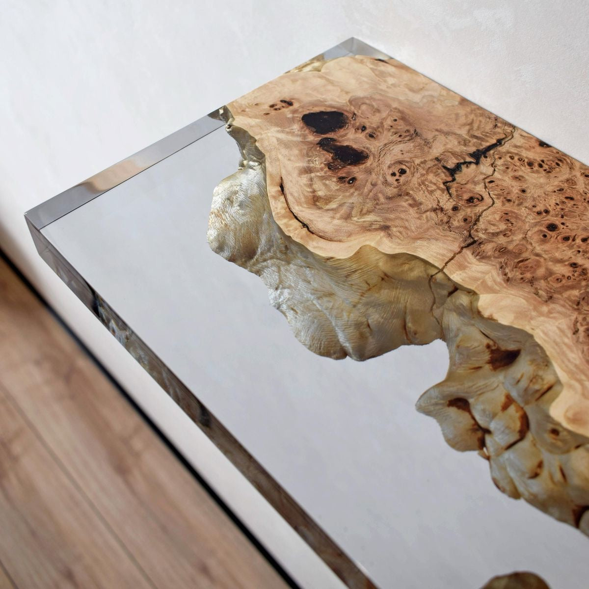 The Floating Mappa With Epoxy | Mappa Burl Floating Shelves Dubai | Uae