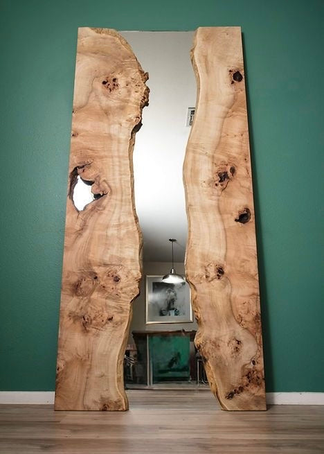 The Mappa Refection - Live Edge Mappa Burl Mirror