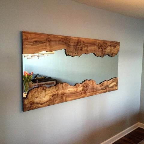 The Mappa Refection - Live Edge Mappa Burl Mirror