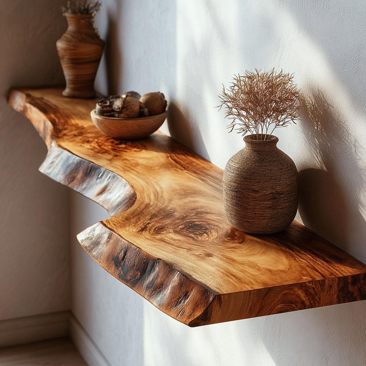 The Floating Suar | Monkeypod Wood Floating Shelves Dubai | Uae