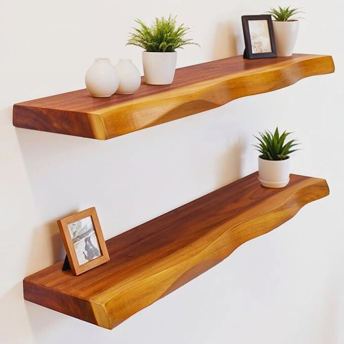 The Floating Suar | Monkeypod Wood Floating Shelves Dubai | Uae