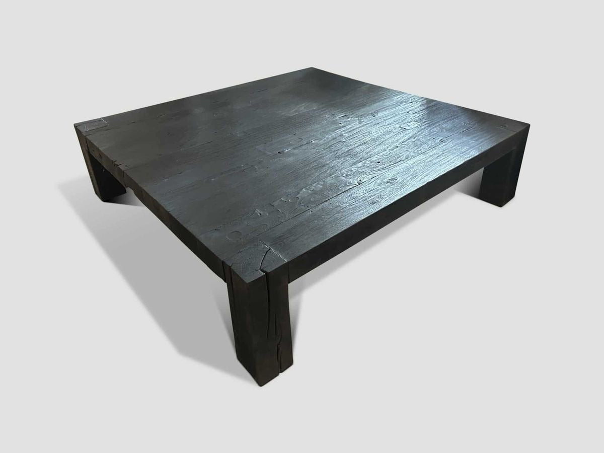 Black Burnt Four Fold | Burnt Wood Epoxy Coffee Table Dubai |  Uae