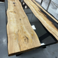 The Timeless Oak Stream | Oak Epoxy Dining Table Dubai Uae