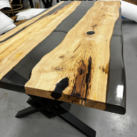The Timeless Oak Stream | Oak Epoxy Dining Table Dubai Uae