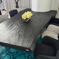 Black Burnt Mystery | Burnt Wood Dining Table Dubai | Uae