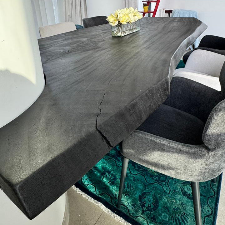Black Burnt Mystery | Burnt Wood Dining Table Dubai | Uae