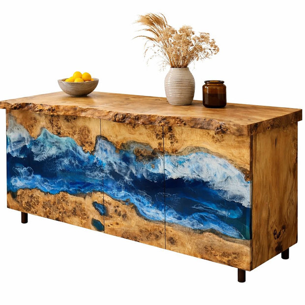 Mappa Burl & Epoxy Resin Buffet Console