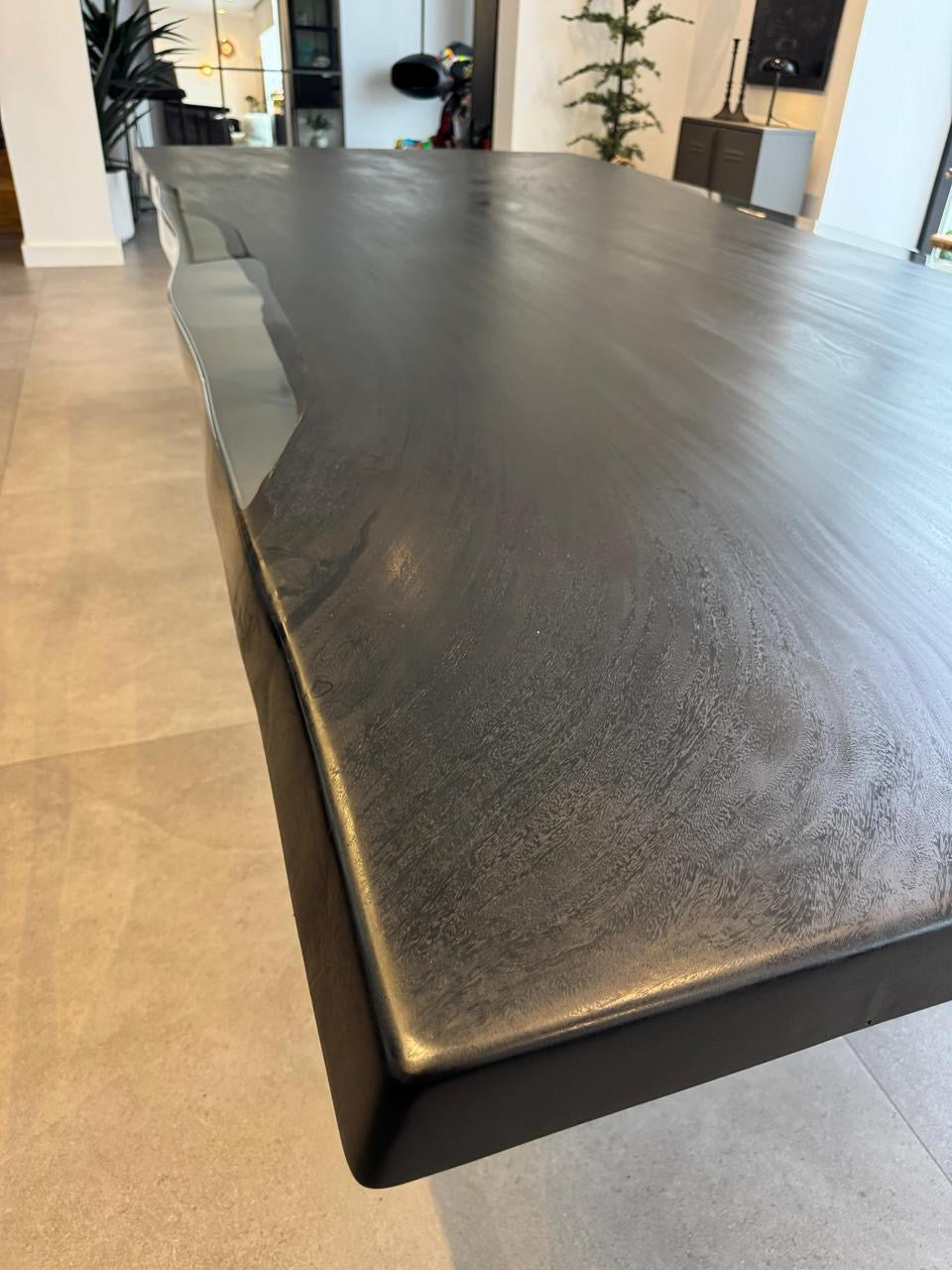 Black Burnt Mystery | Burnt Wood Dining Table Dubai | Uae