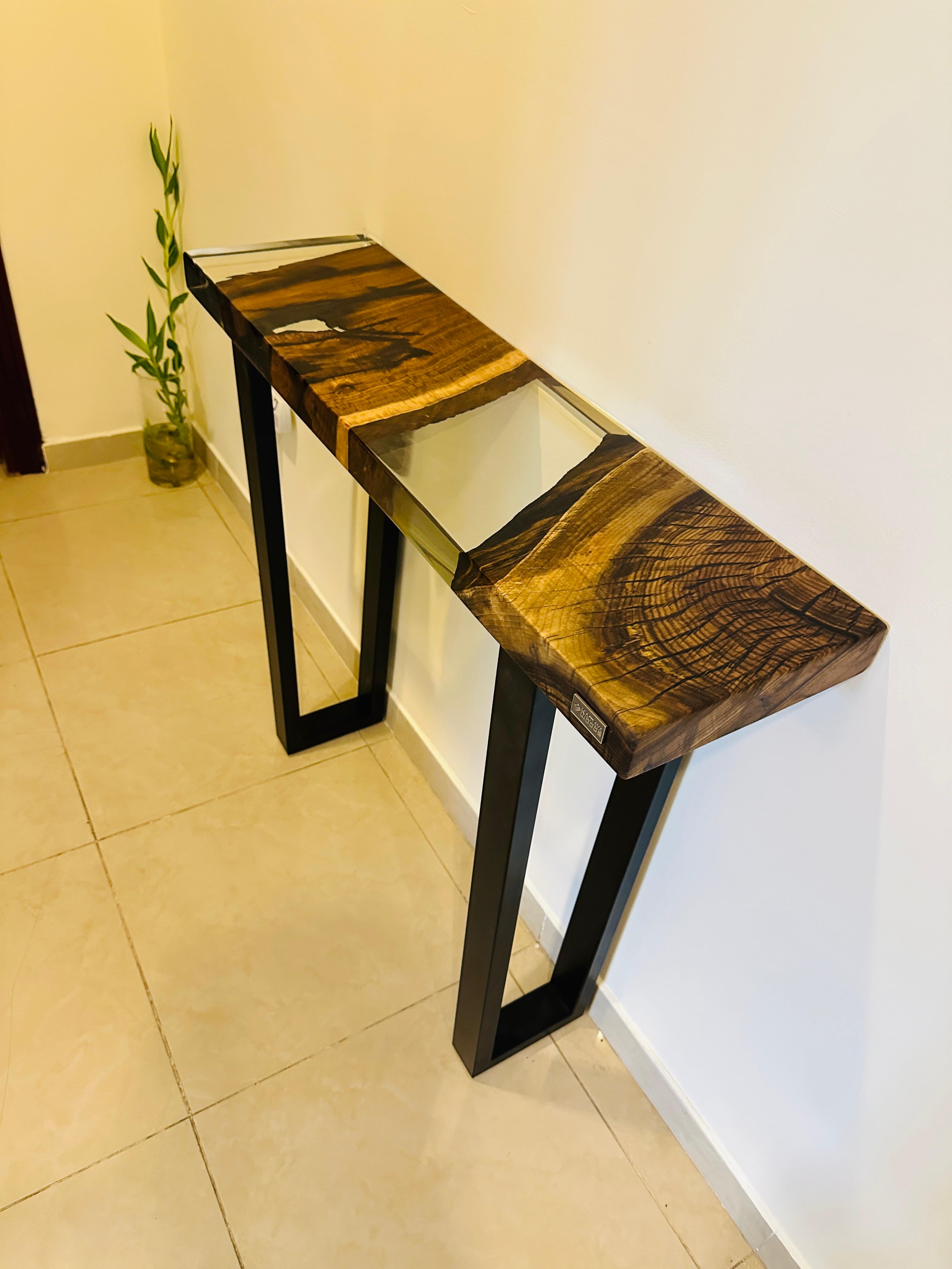 The HackBerry Console / Bench | Hackberry Epoxy Console Table Dubai | Uae