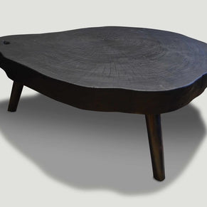 Black Burnt Halo Curve | Burnt Wood Epoxy Coffee Table Dubai | Uae