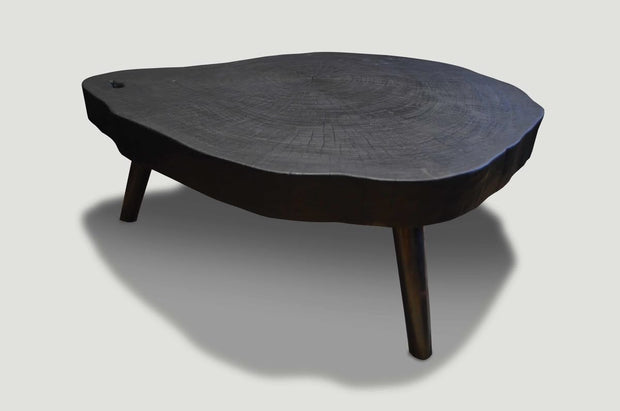 Black Burnt Halo Curve | Burnt Wood Epoxy Coffee Table Dubai | Uae